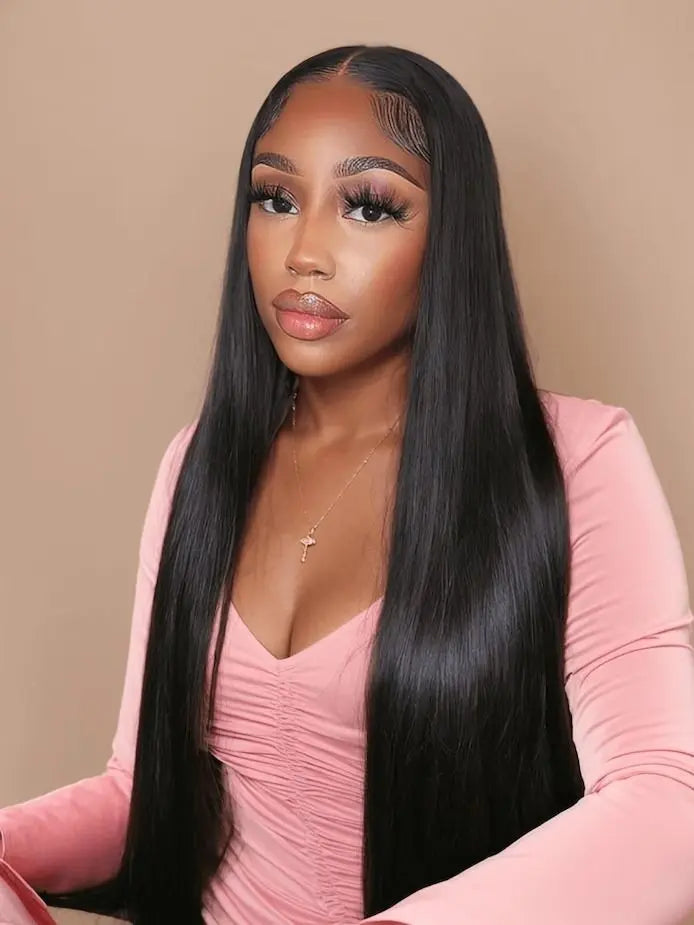 32" Long Straight Full Transparent Lace Frontal Wig BU HAIR LLC