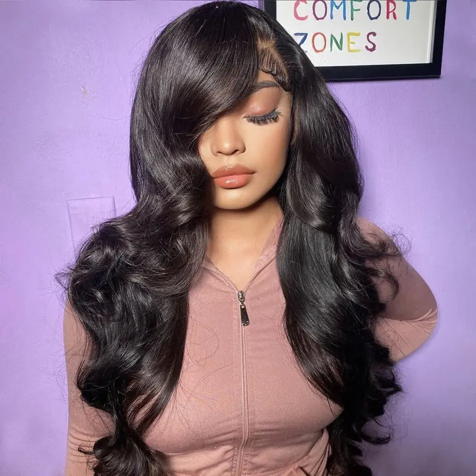 Body Wave 13x4 Transparent Lace Frontal Natural Black Wig BU HAIR LLC