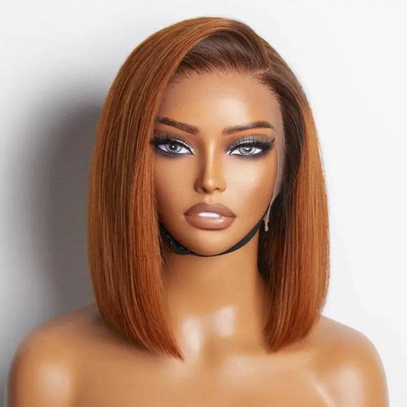 Ginger Ombre Brown Straight Bob Brazilian Virgin Hair Wig BU HAIR LLC