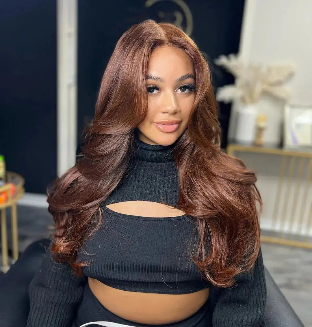 Glueless Body Wave #4 Chocolate Brown Pre-Plucked HD Lace Closure BU HAIR LLC