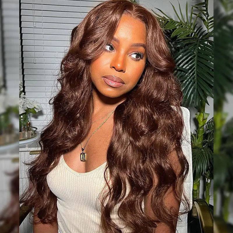 Glueless Chocolate Brown Body Wave 7*5 Transparent Closure Wig BU HAIR LLC