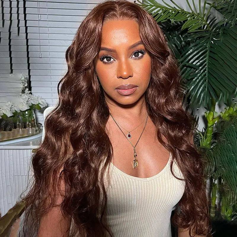 Glueless Chocolate Brown Body Wave 7*5 Transparent Closure Wig BU HAIR LLC