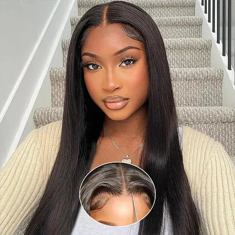 Glueless Straight Pre-Bleached Knots 7*5 HD Lace Closure Wig BU HAIR LLC