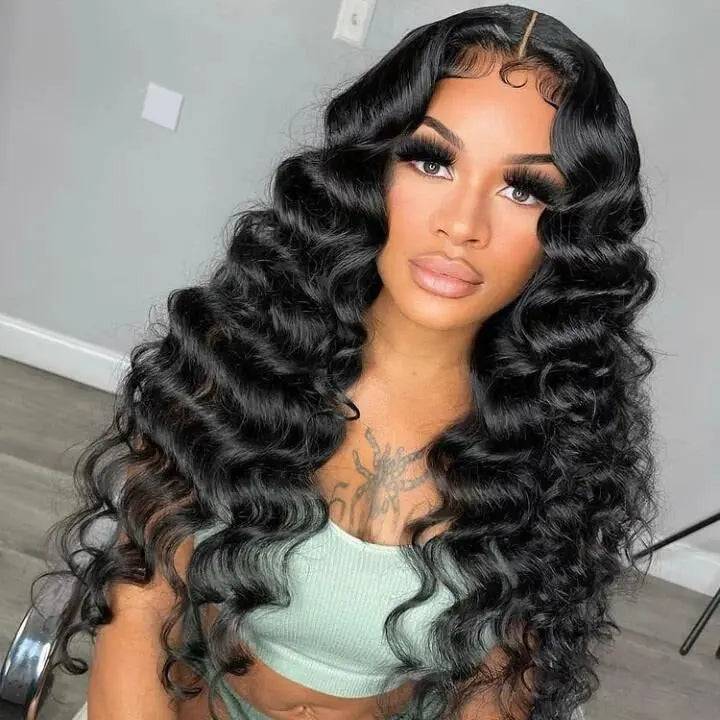 Loose Wave Transparent Closure Unprocessed Human Hair Wig BU HAIR LLC