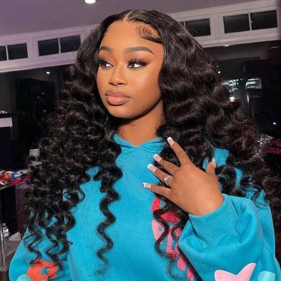 Loose Wave Transparent Closure Unprocessed Human Hair Wig BU HAIR LLC