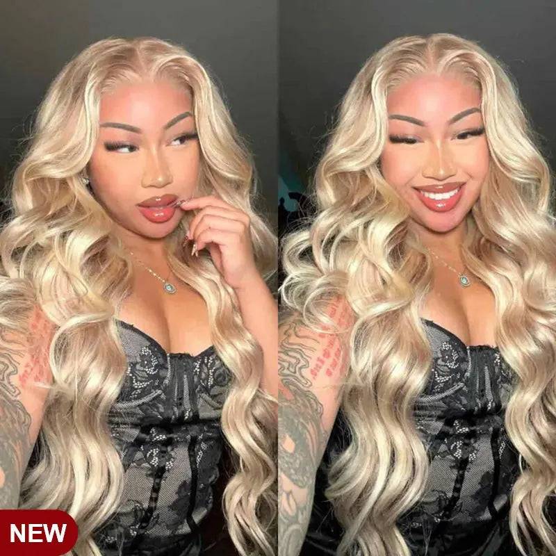 Stand out with our Blonde Highlight P10/613 Body Wave Colored Lace Frontal Wig, made from 100% human hair. Featuring a blend of blonde highlights and soft, flowing body waves, this wig offers a natural look with a lace frontal that seamlessly blends with your scalp for a flawless, colorful style.