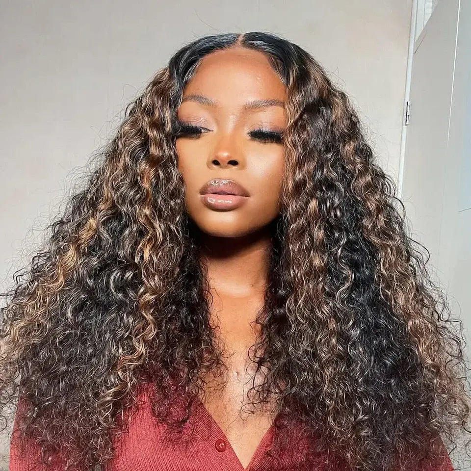 Water Wave Highlight Pre-Cut HD Lace Closure Wig BU HAIR LLC