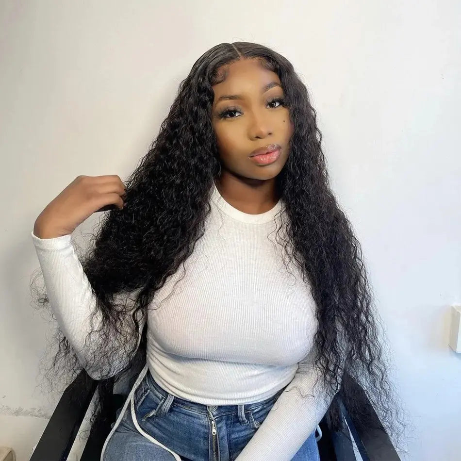 Water Wave Transparent Lace Closure Wig With Baby Hair BU HAIR LLC