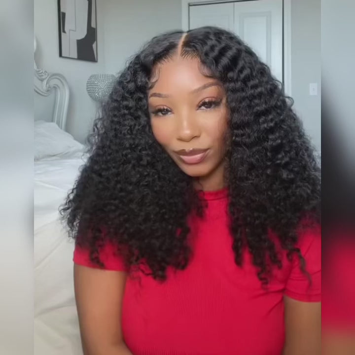 Kinky Curly Bob Lace Closure Wig made from 100% unprocessed human hair, featuring soft, bouncy curls, a natural lace closure for a seamless look, and a short, voluminous bob style. Perfect for a natural, effortless appearance.