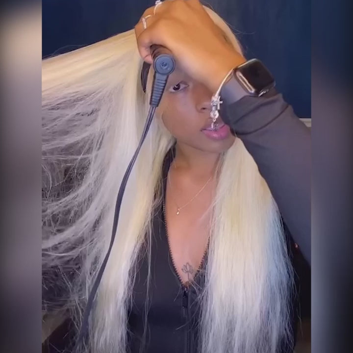 30" Blonde Russian Straight HD Pre-Plucked Full Frontal Virgin Hair Wig